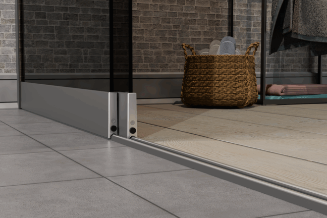 2-Rail Glazen Schuifwand tot 1900 mm (2×960 mm glas)